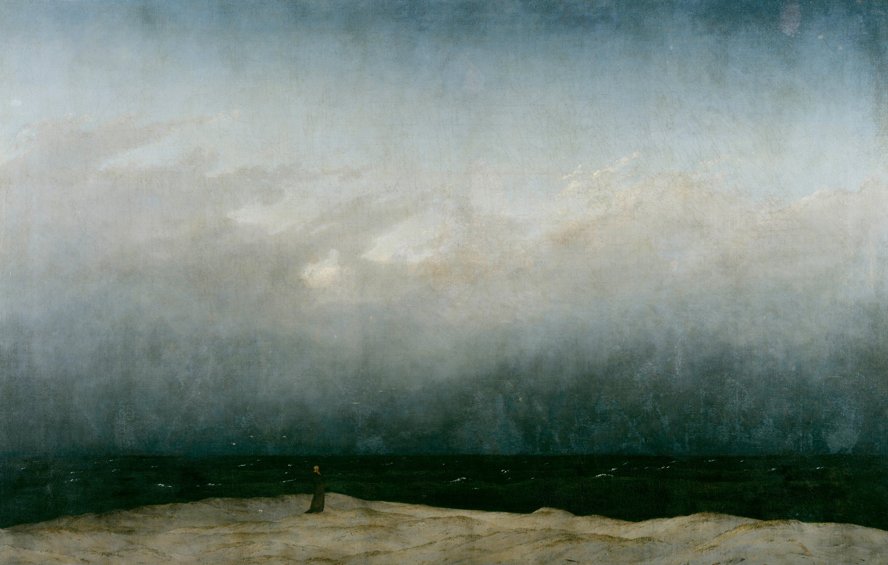 Tvůrci jako Friedrich v krajině hledali a nacházeli i melancholii, ponurost či temnotu. (Obraz Mnich u moře)
Autor: Alte Nationalgalerie, Staatliche Museen zu Berlin