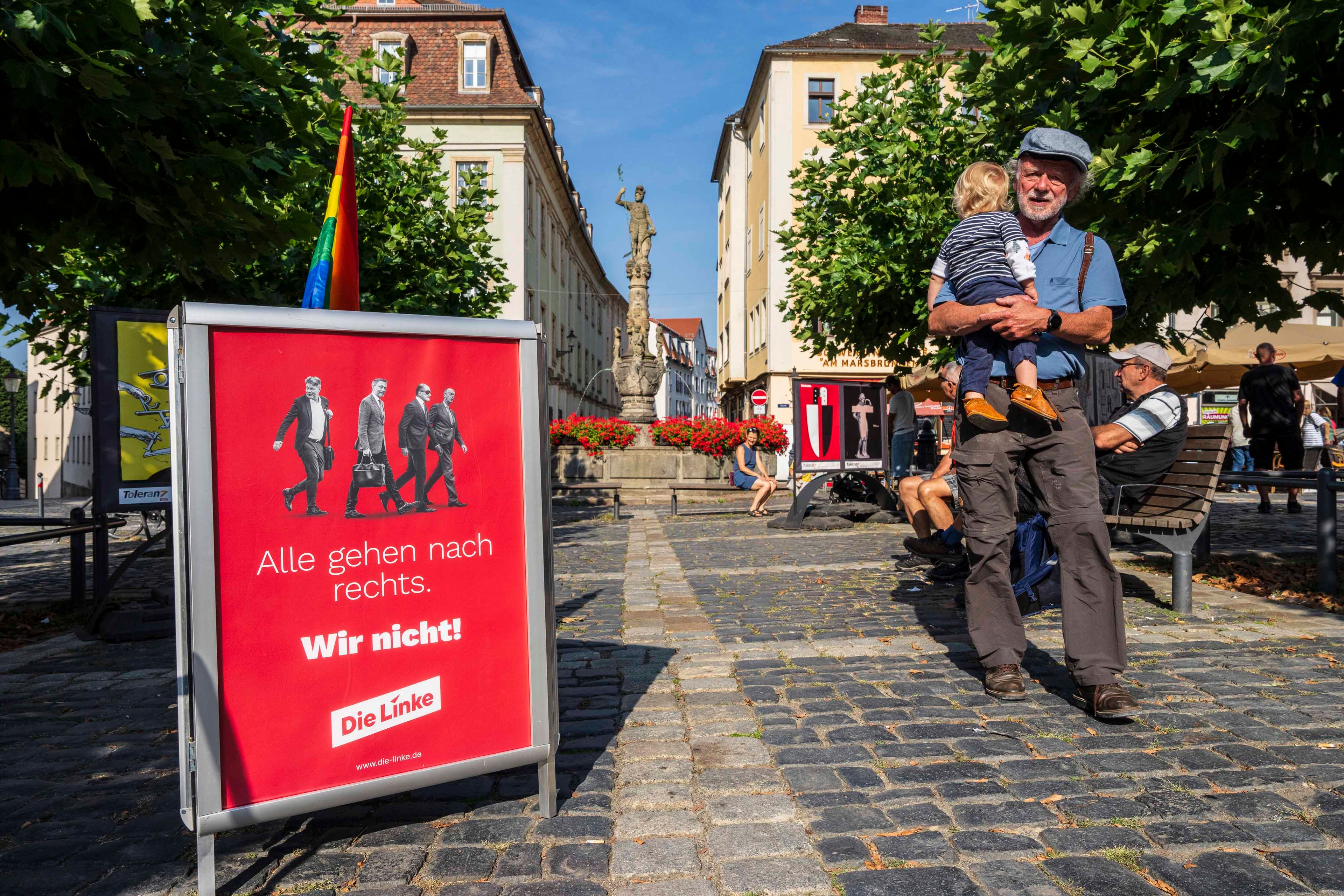 Kampaň Die Linke v Žitavě.