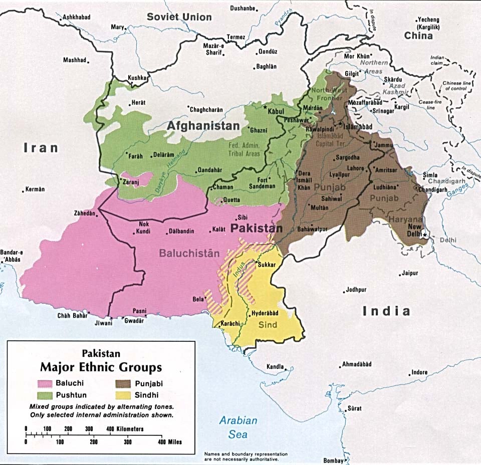 Major ethnic groups of Pakistan in 1980
Autor: Respekt