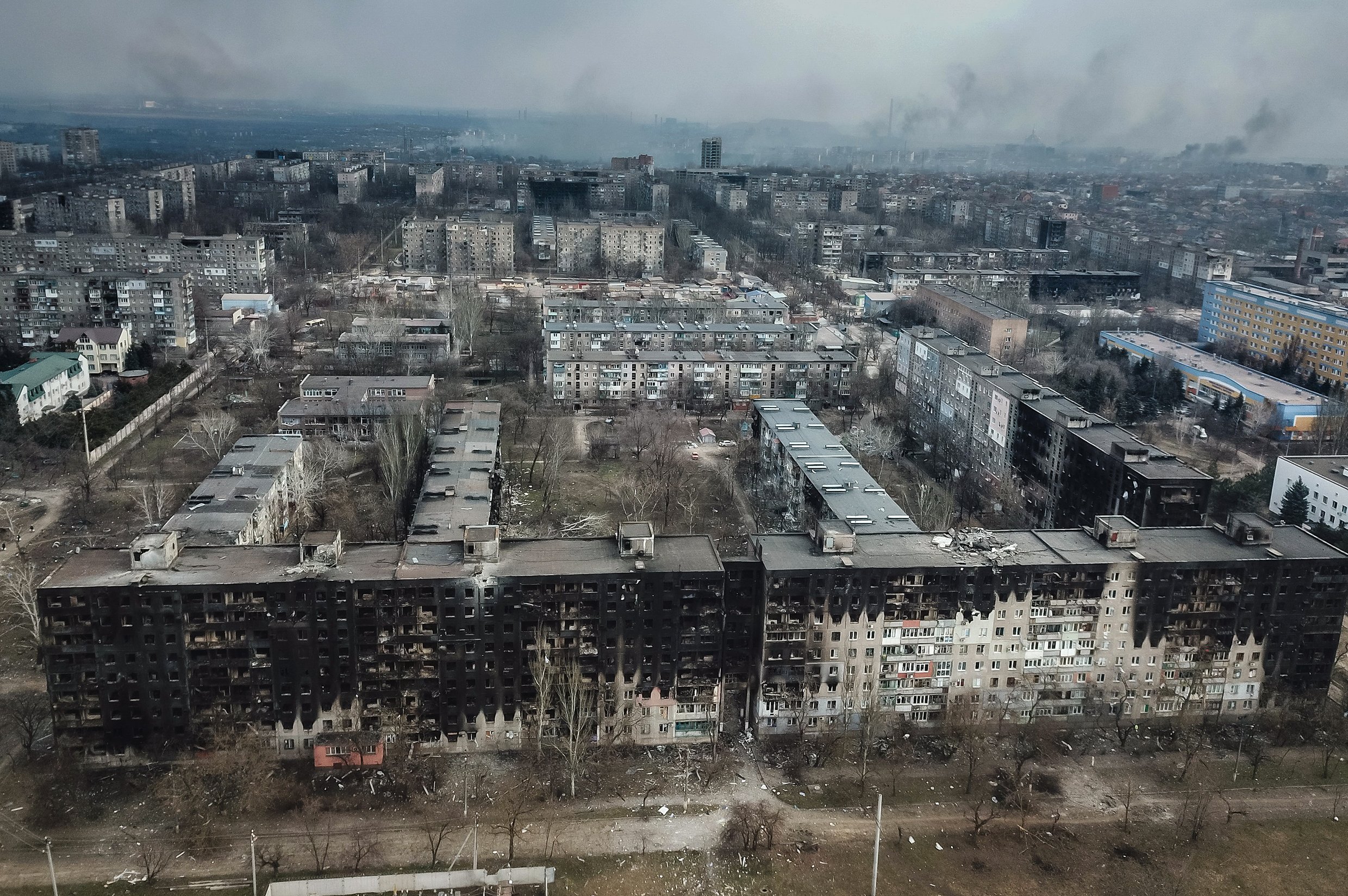 Letecký pohled na čtvrť v Mariupolu
Autor: Profimedia