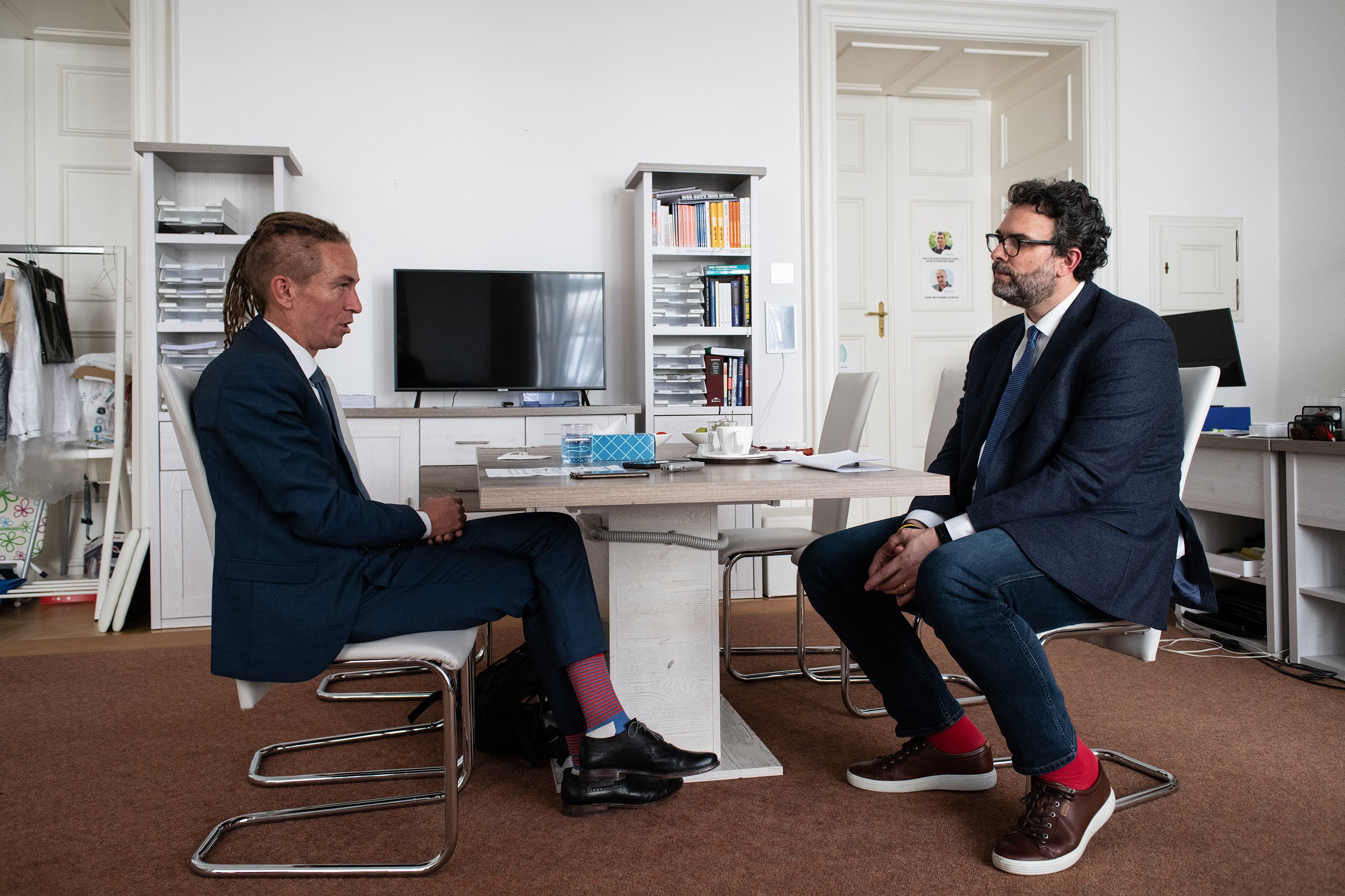 Erik Tabery a Ivan Bartoš, září 2021
Autor: Matěj Stránský