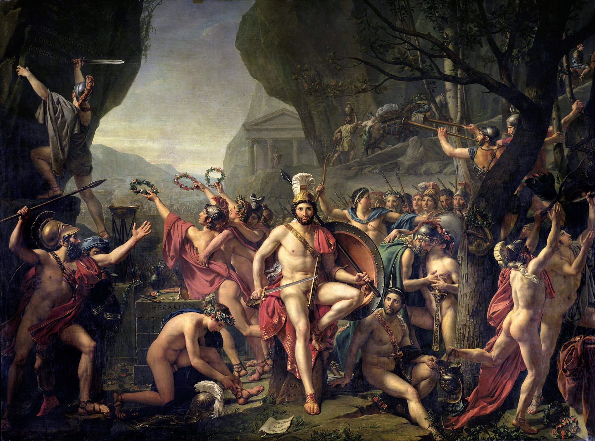Ve starověku existoval ideální vzor válečníka, matky či přítele. (Jacques-Louis David: Leónidás u Thermopyl, 1814) 
Autor: © The Gallery Collection/Corbis