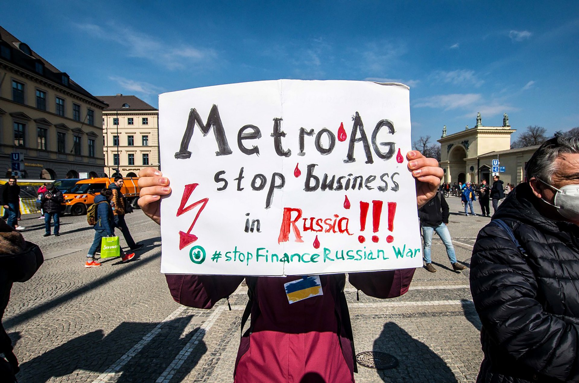 Mnichovský protest proti podnikání Metro AG v Rusku 
Autor: Sachelle Babbar / Zuma Press / Profimedia