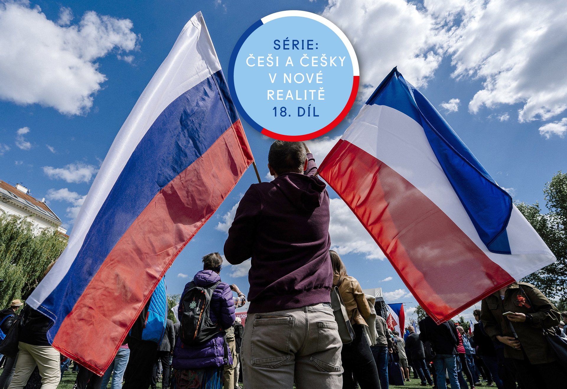 Jednou za čas na Klárově, denně na Telegramu. (Milovníci Ruska při oslavách konce druhé světové války v Praze, květen 2025)