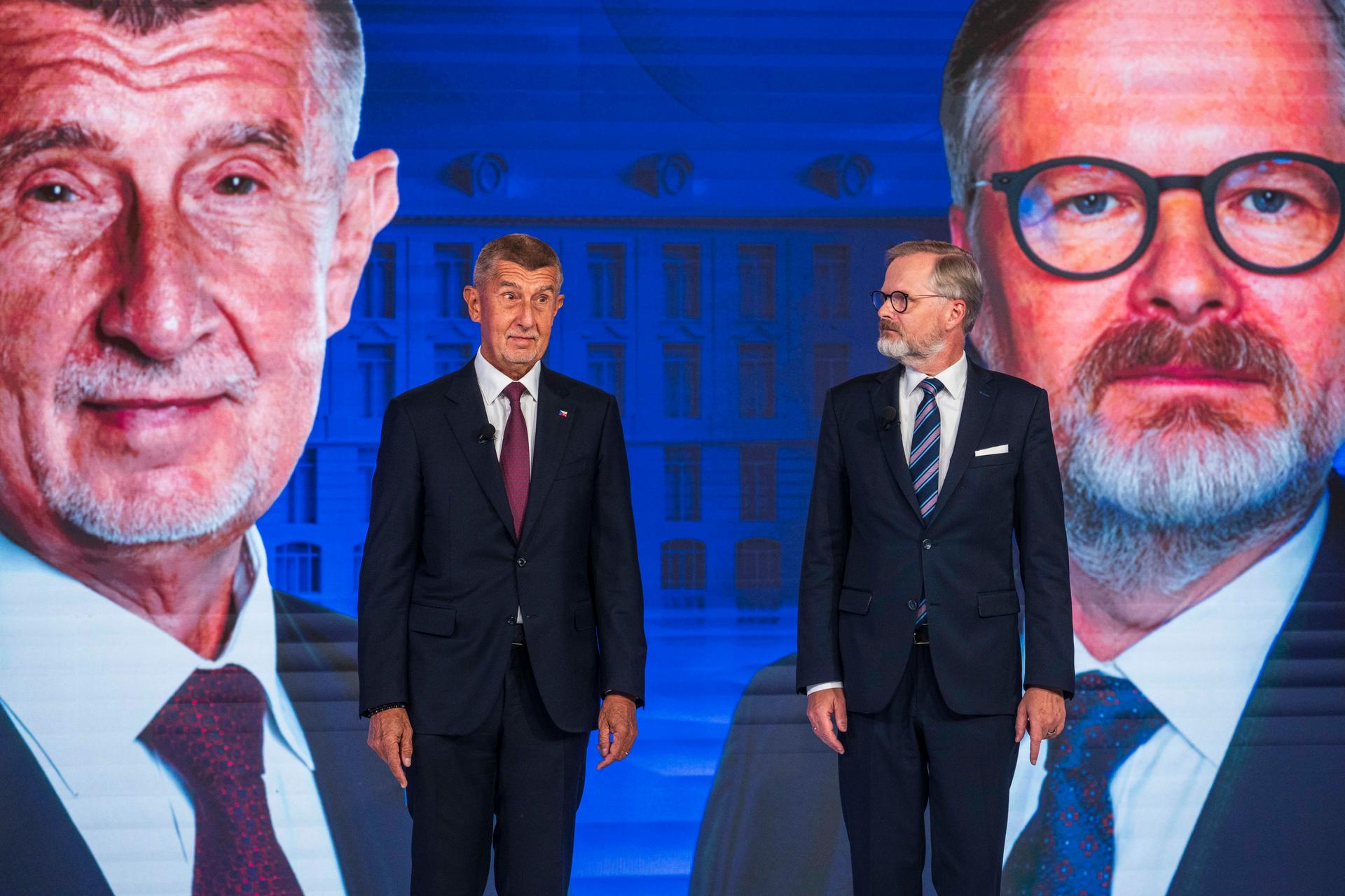 TV debata Andrej Babiš a Petr Fiala, CNN Prima news