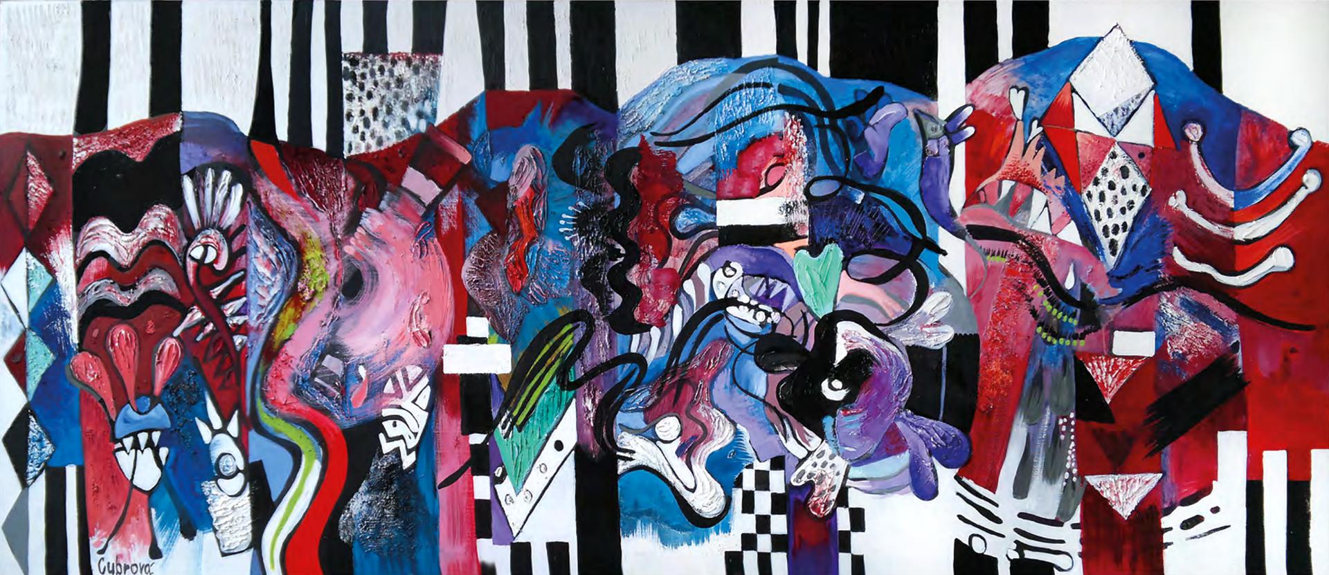 Magdalena Cubrová, Velké piano, olej na plátně, 2018