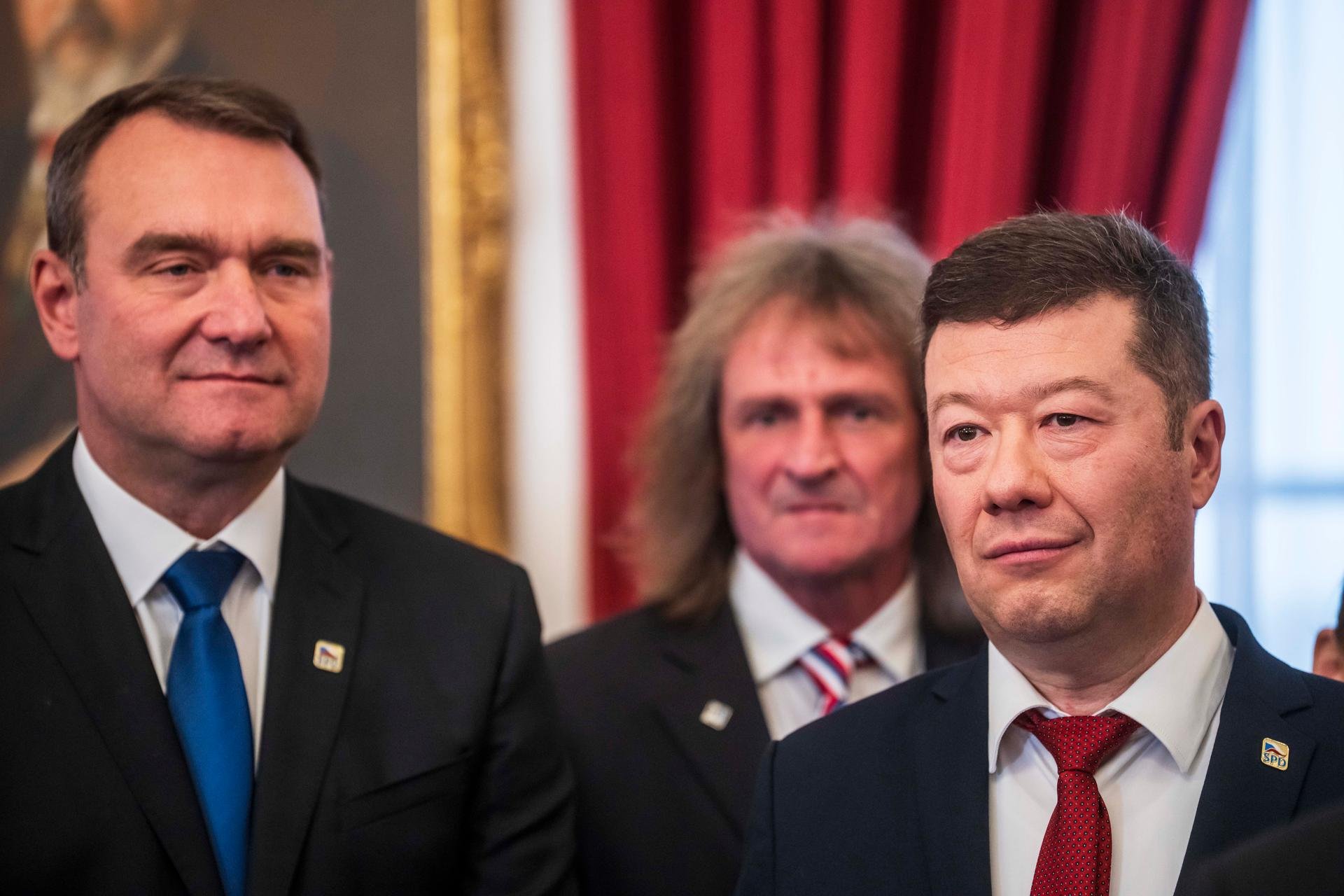 Tomio Okamura při pondělním podpisu koaliční smlouvy
Autor: Milan Jaroš