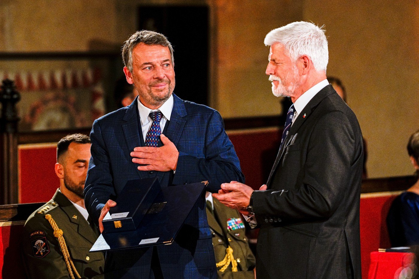 Předávání státních vyznamenání ve Vladislavském sále Pražského hradu.