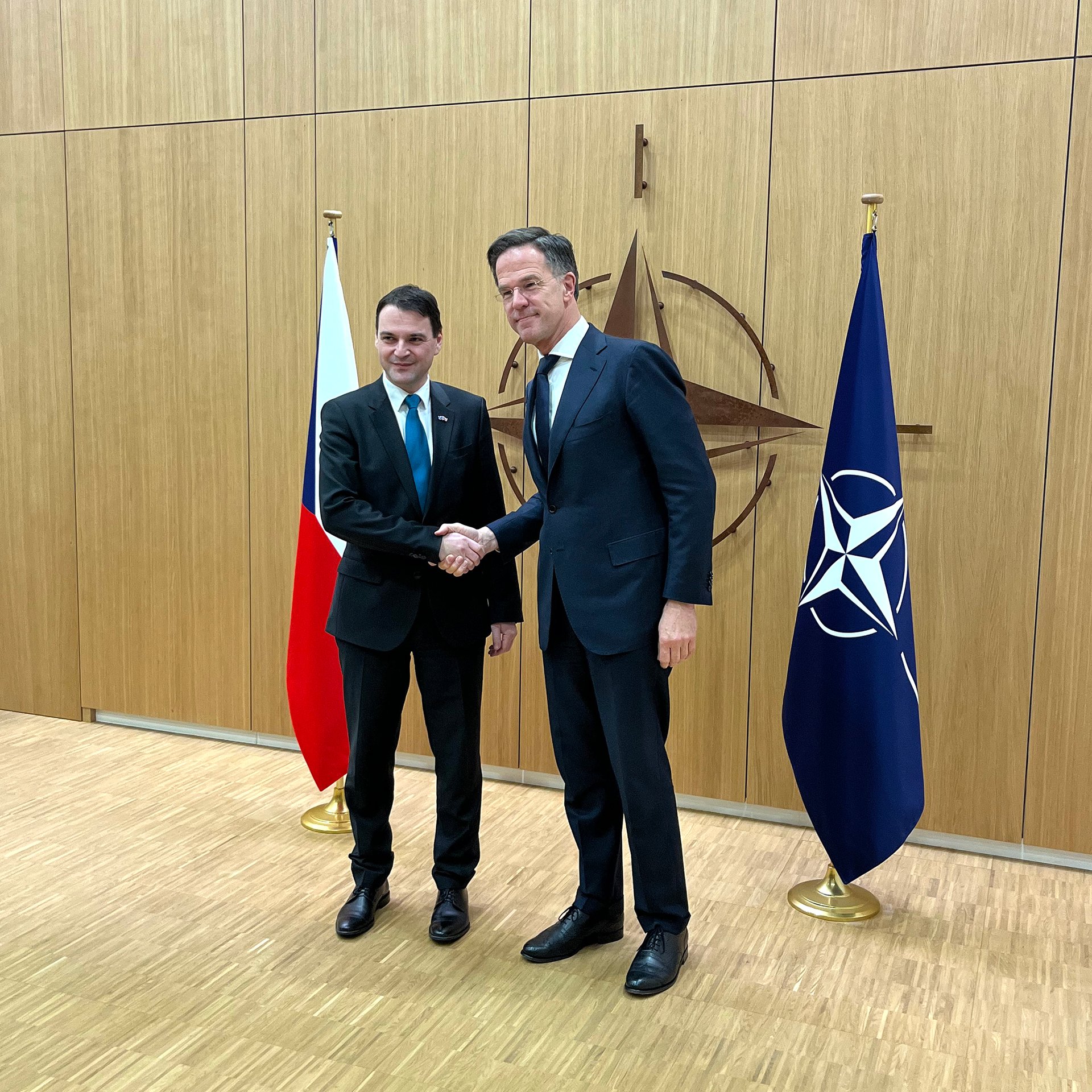 Petr Macinka a Mark Rutte, Brusel, 28. leden