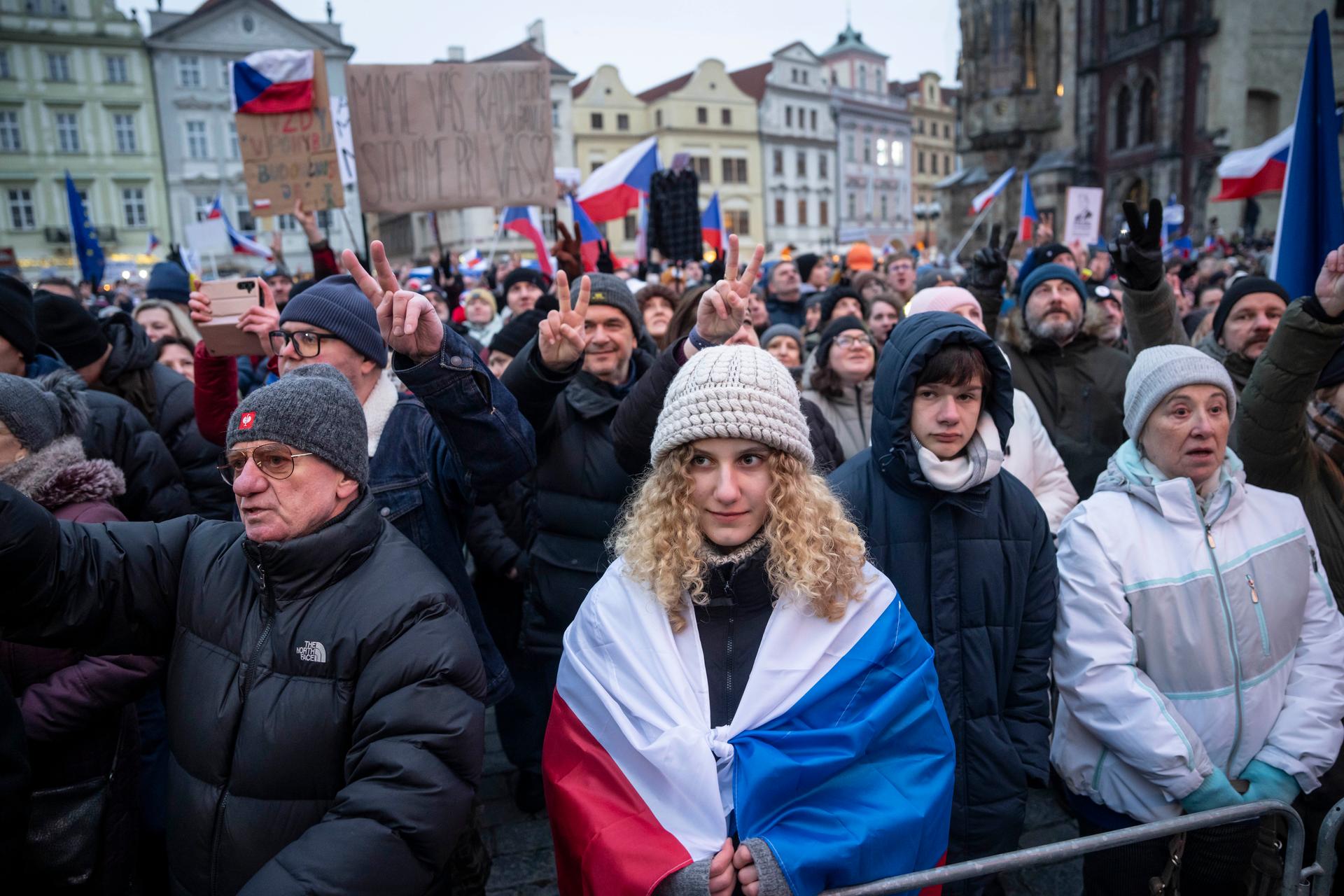Demonstrace Milionu Chvilek pro demokracii, Staroměstské náměstí, 1.2. 2026
Autor: Milan Jaroš
