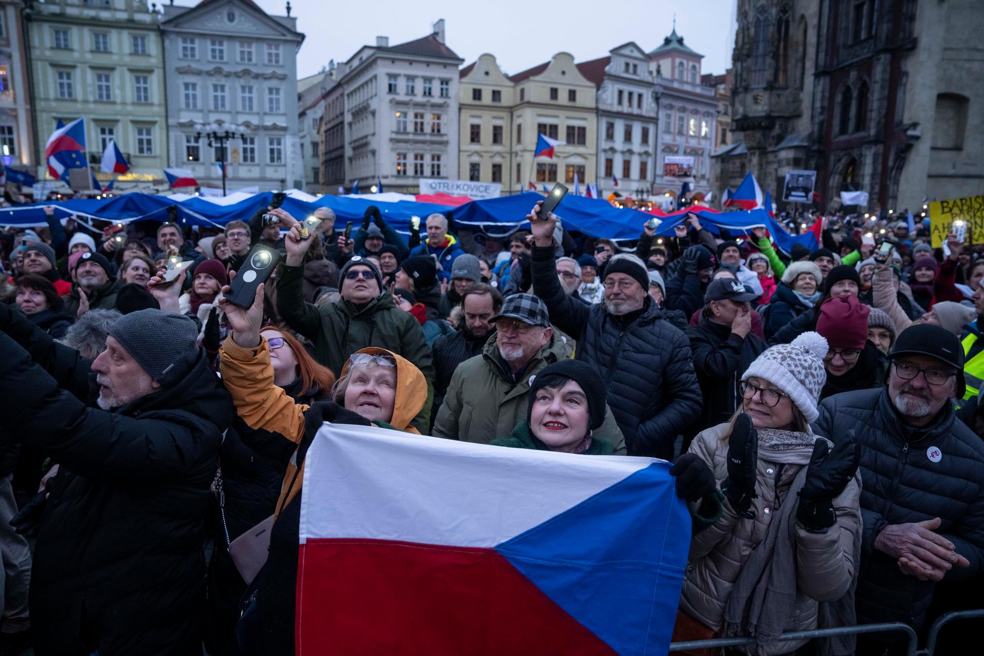 Demonstrace Milionu Chvilek pro demokracii, Staroměstské náměstí, 1.2. 2026
Autor: Milan Jaroš
