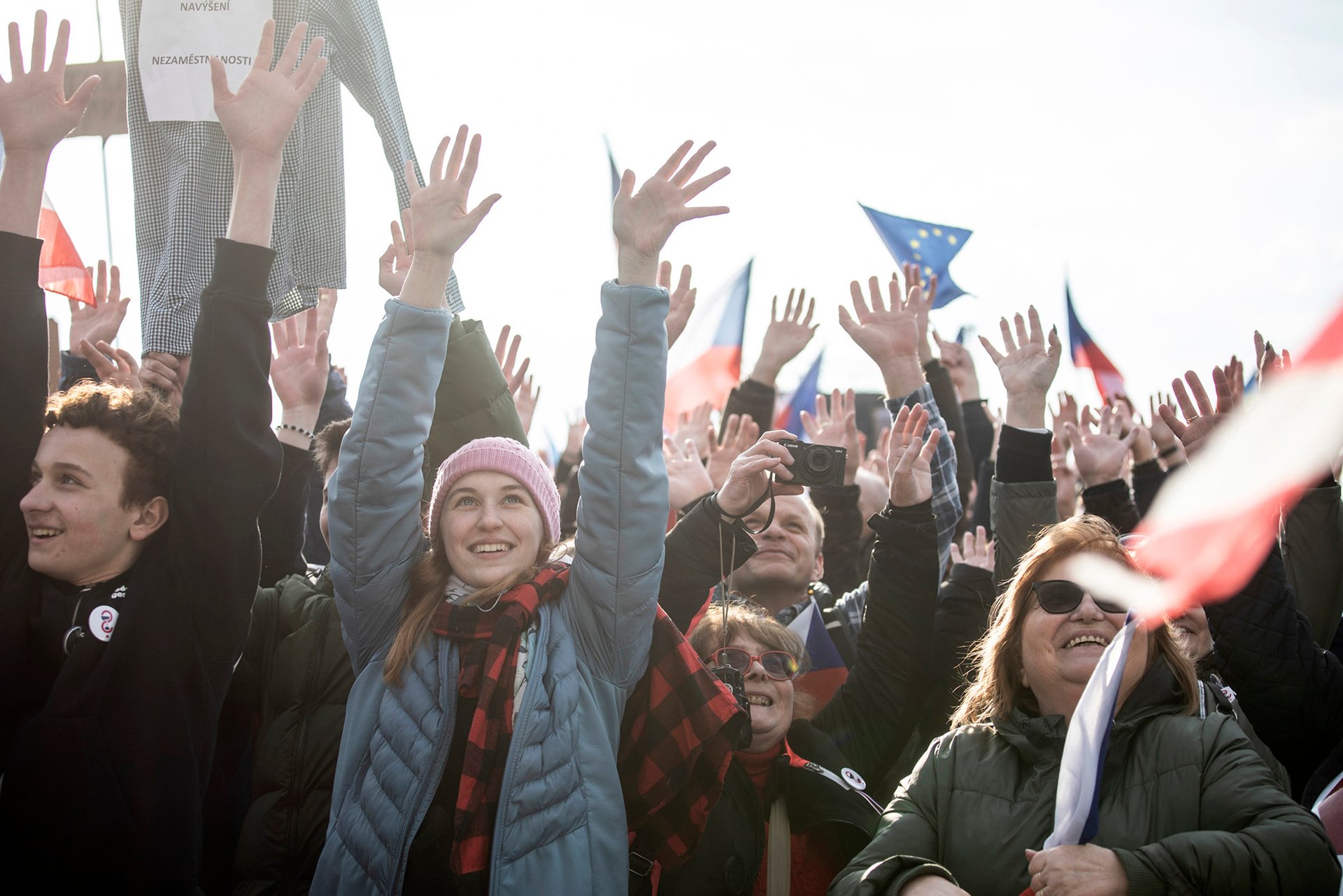 Demonstrace na pražské Letenské pláni.