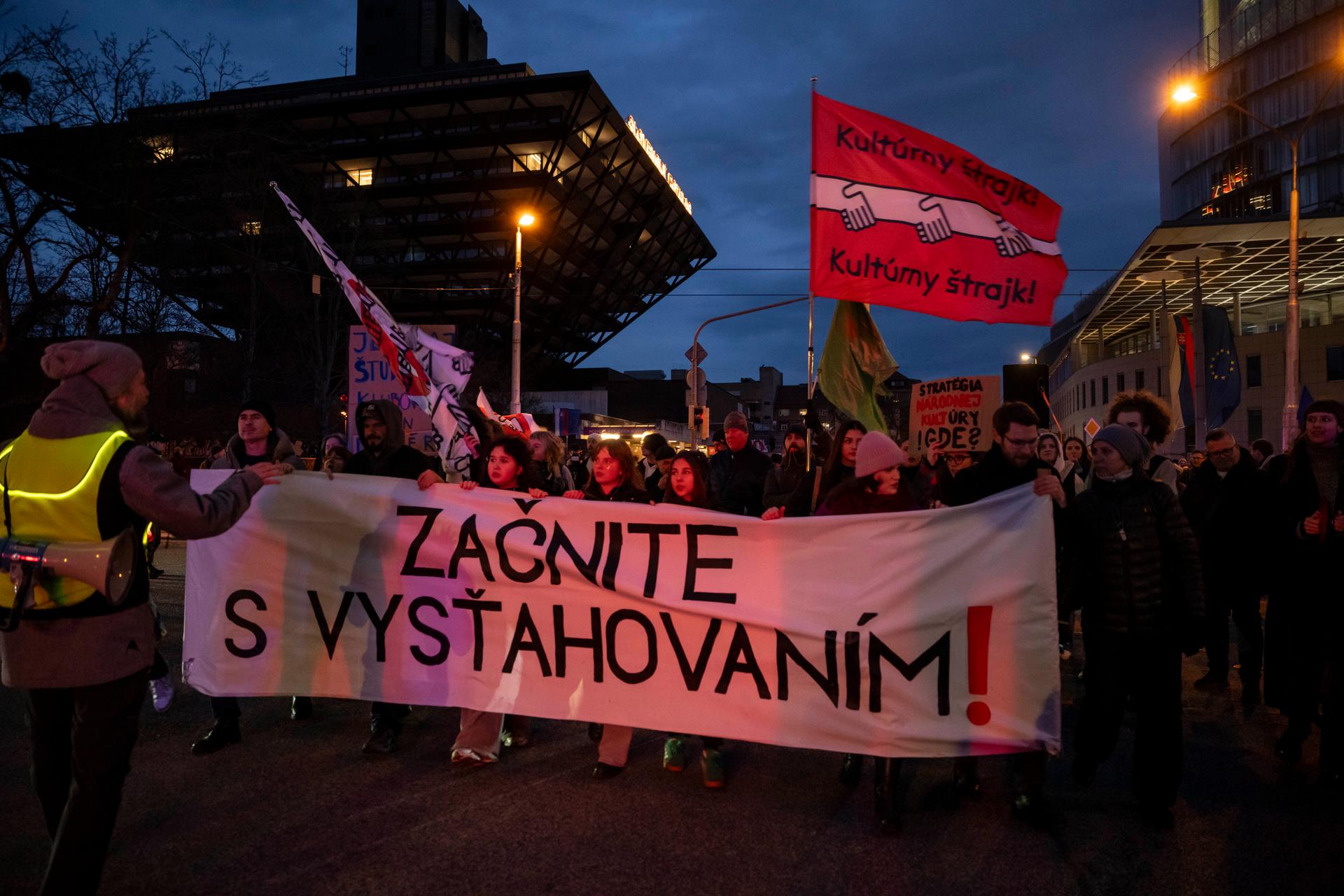 Protest proti ministryni kultury Martině Šimkovičové, Bratislava, 31.3. 2026
Autor: Milan Jaroš