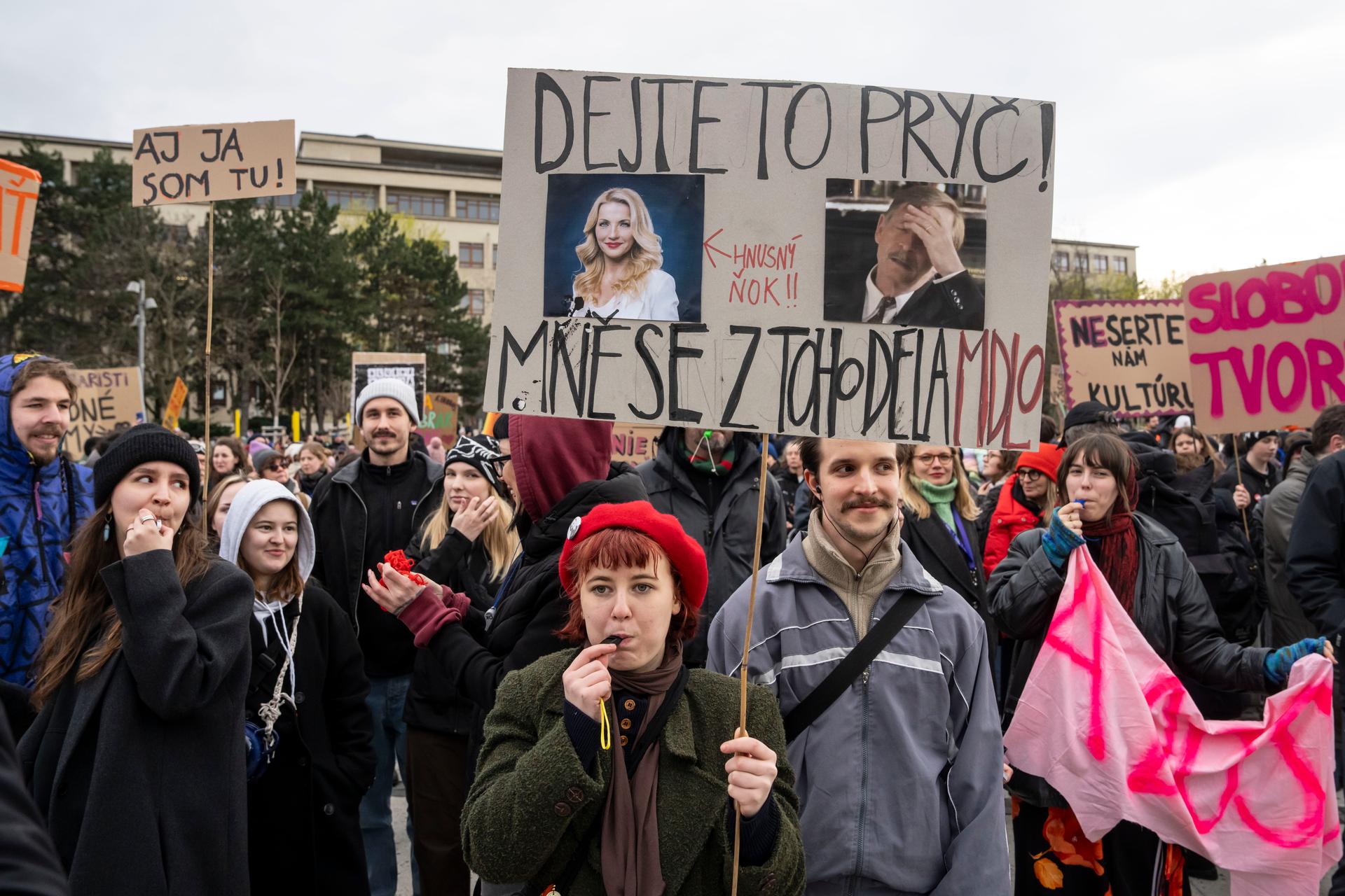 Protest proti ministryni kultury Martině Šimkovičové, Bratislava, 31.3. 2026