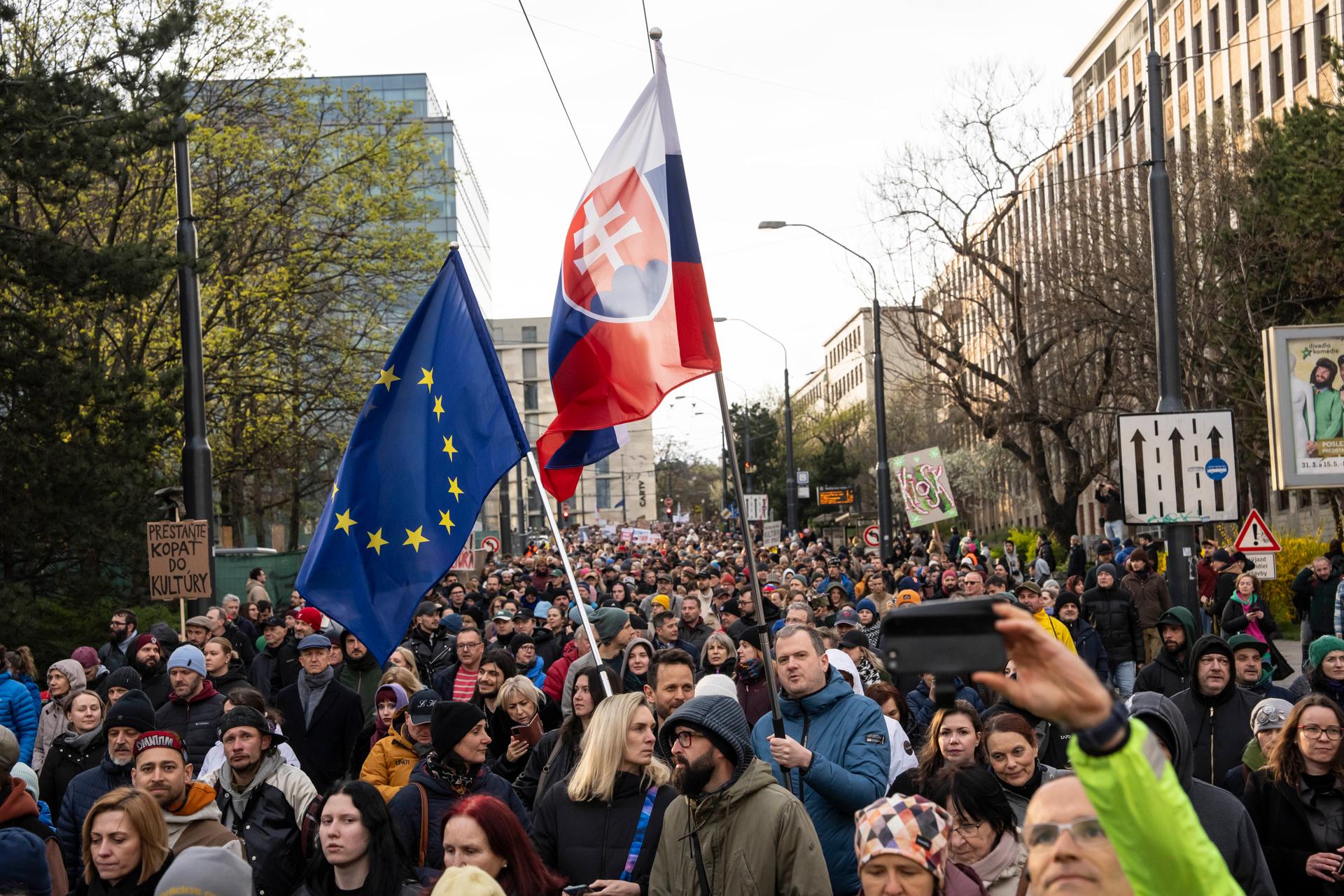Protest proti ministryni kultury Martině Šimkovičové, Bratislava, 31.3. 2026
Autor: Milan Jaroš