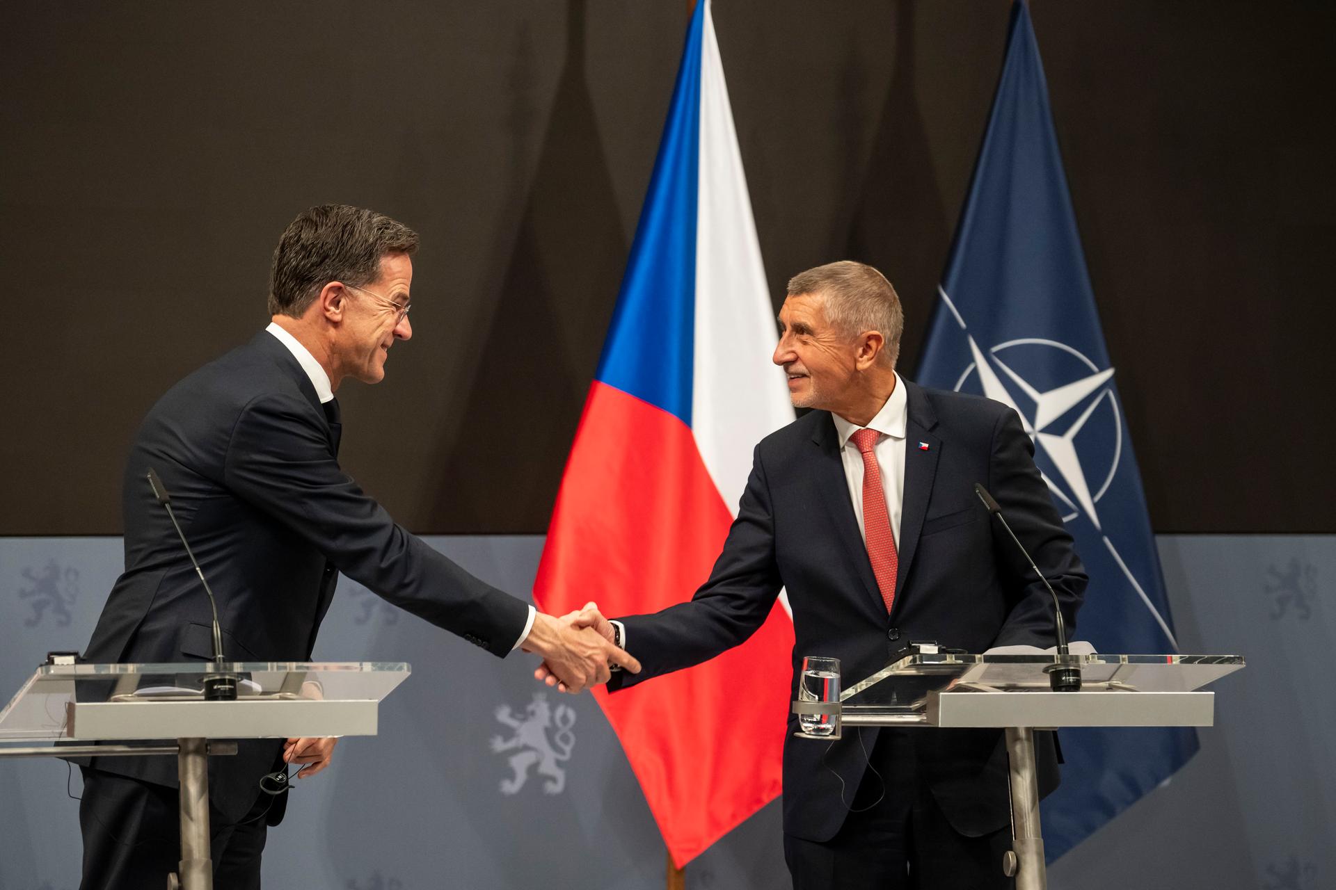 Andrej Babiš a Mark Rutte, Praha 16. dubna