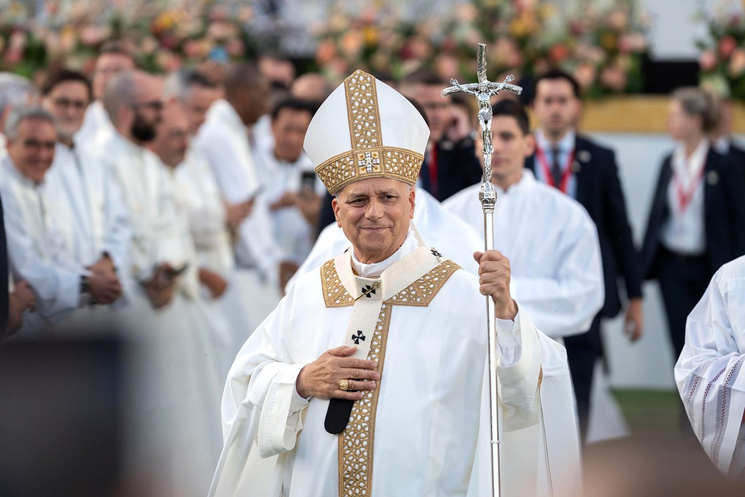 LAS PALMAS DE GRAN CANARIA, SPAIN – JUNE 11, 2026: Pope Leo XIV celebrates a Mass at Gran Canaria Stadium in Las Palmas de Gran Canaria during his apostolic journey to the Canary Islands. According to organizers, more than 60,000 faithful attended the ser