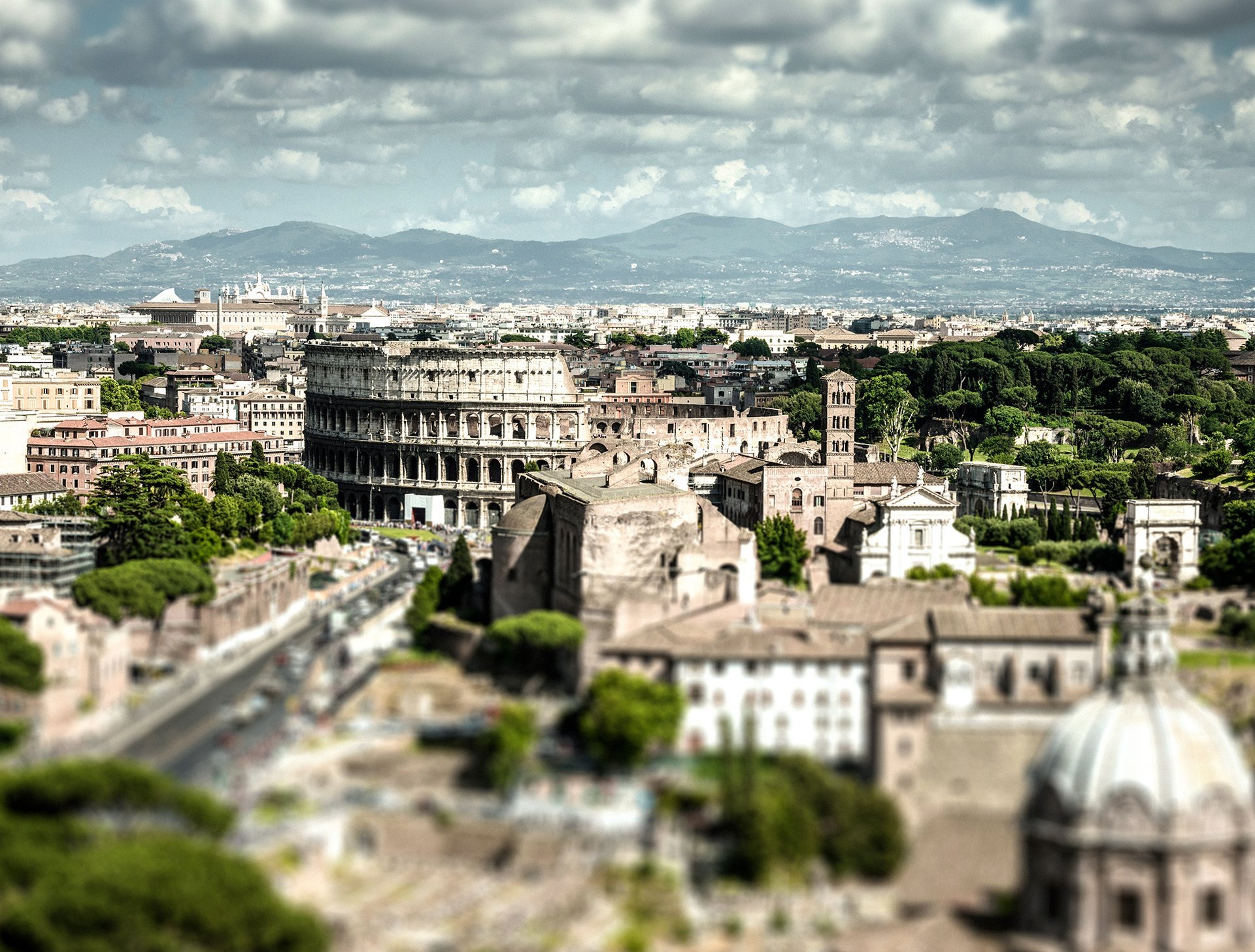 Coliseum in Rome aerial view