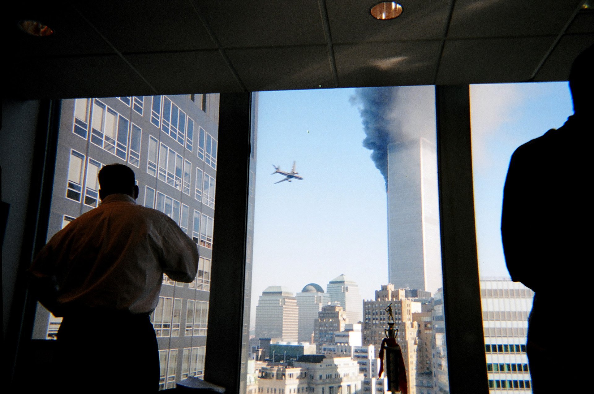 Plane strikes World Trade Center south tower on the morning of September 11th