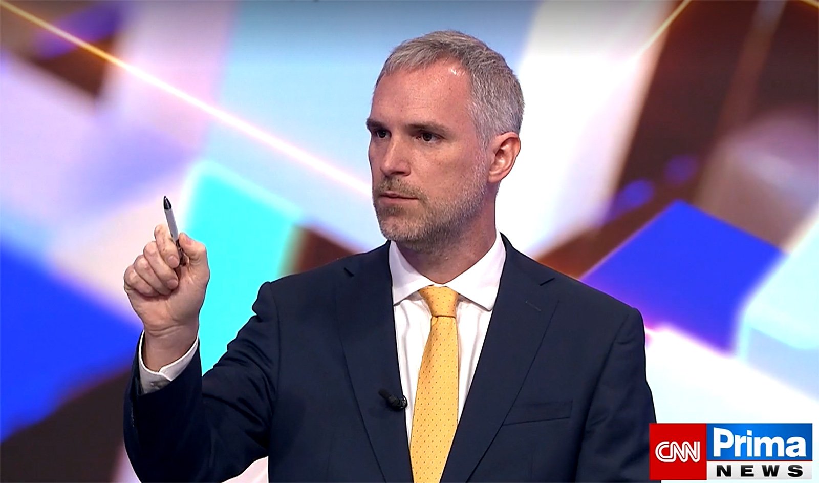 Zdeněk Hřib v předvolební debatě CNN.