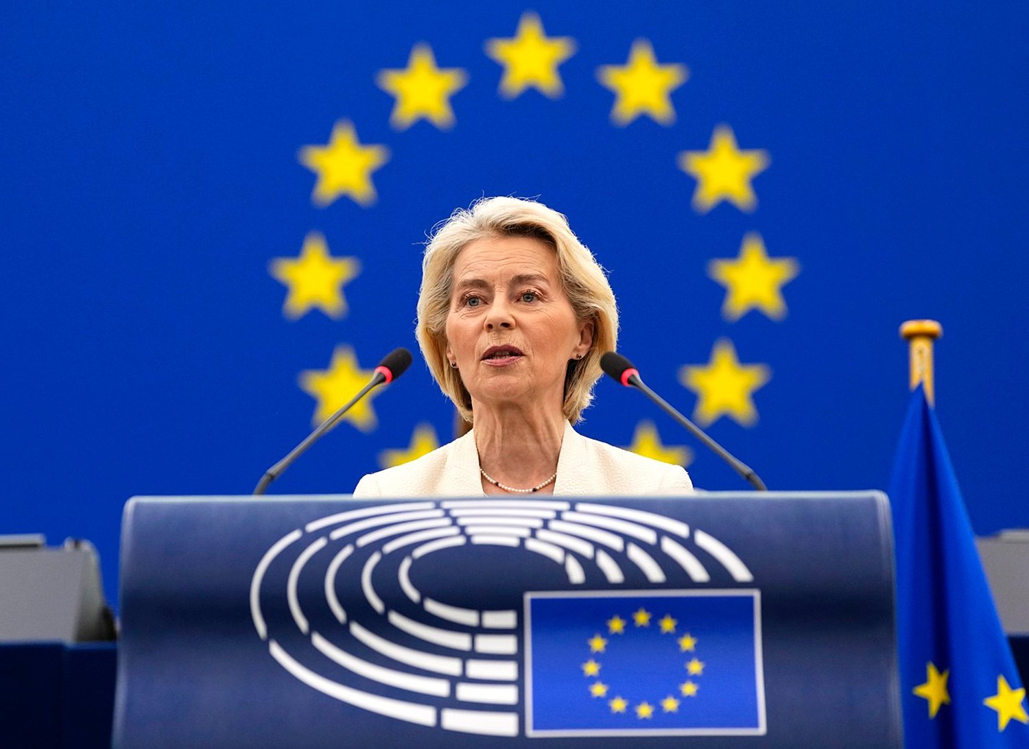Ursula von der Leyen během výročního projevu o stavu Unie