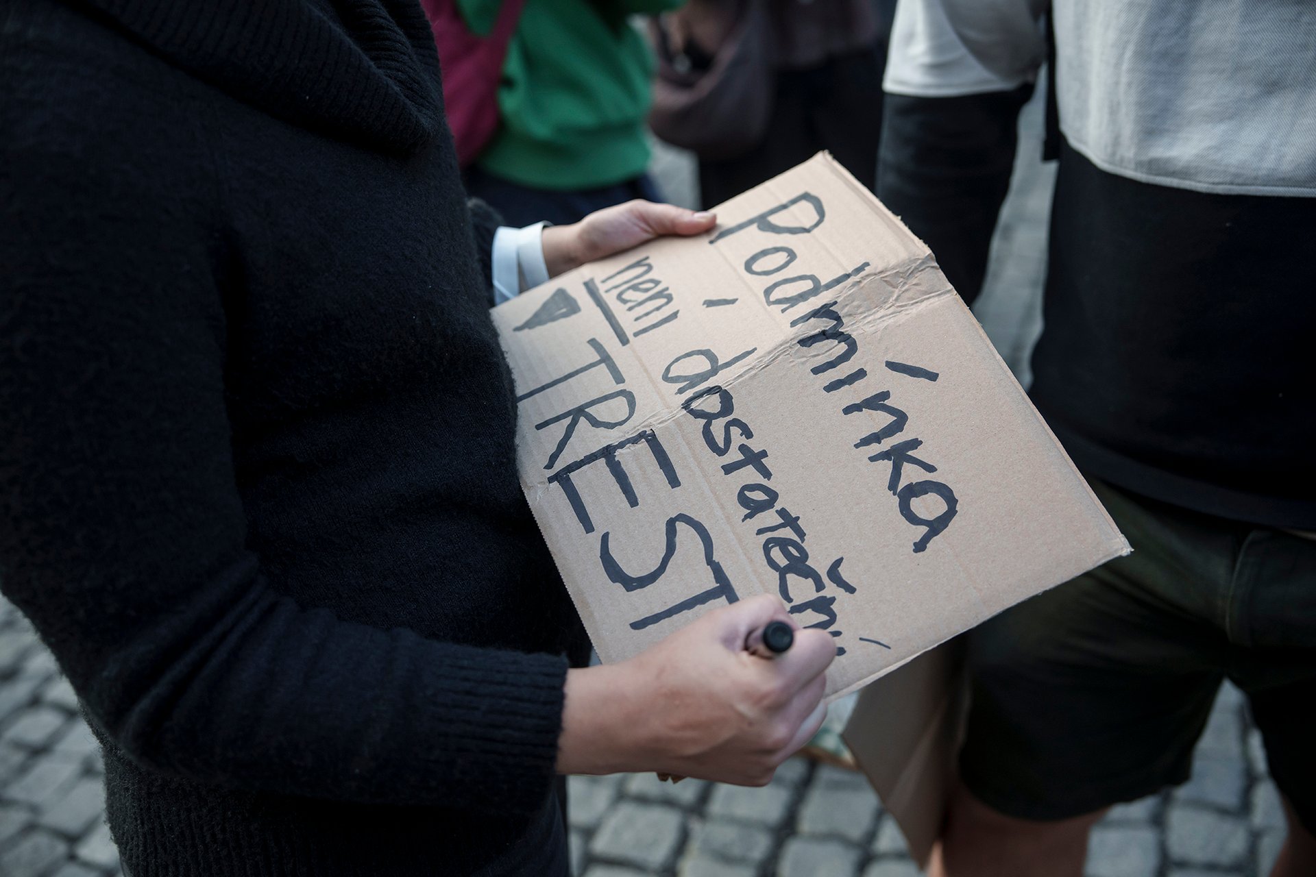 Na demonstraci se objevovaly transparenty kritizující příliš mírné tresty za sexuální násilí.
Autor: Milan Jaroš