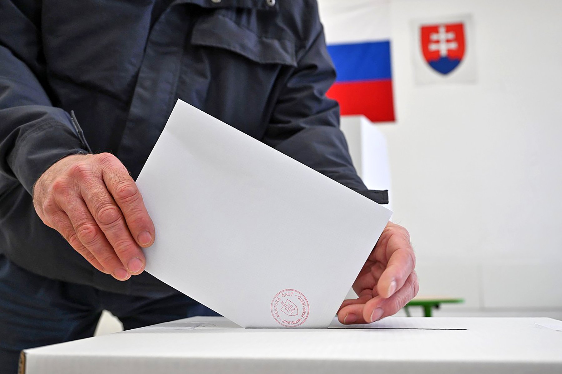 Volba prezidenta SR, volební lístek, volič, ruce, detail