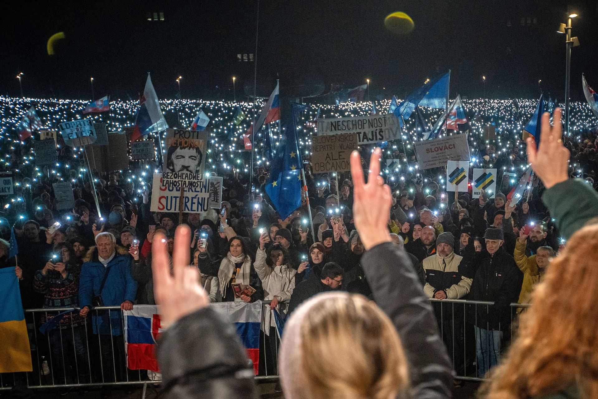 Slováci se nenechali vymyšleným pučem odradit. (Bratislava, 25. leden 2025)
Autor: JAKUB GAVLAK / EPA / Profimedia