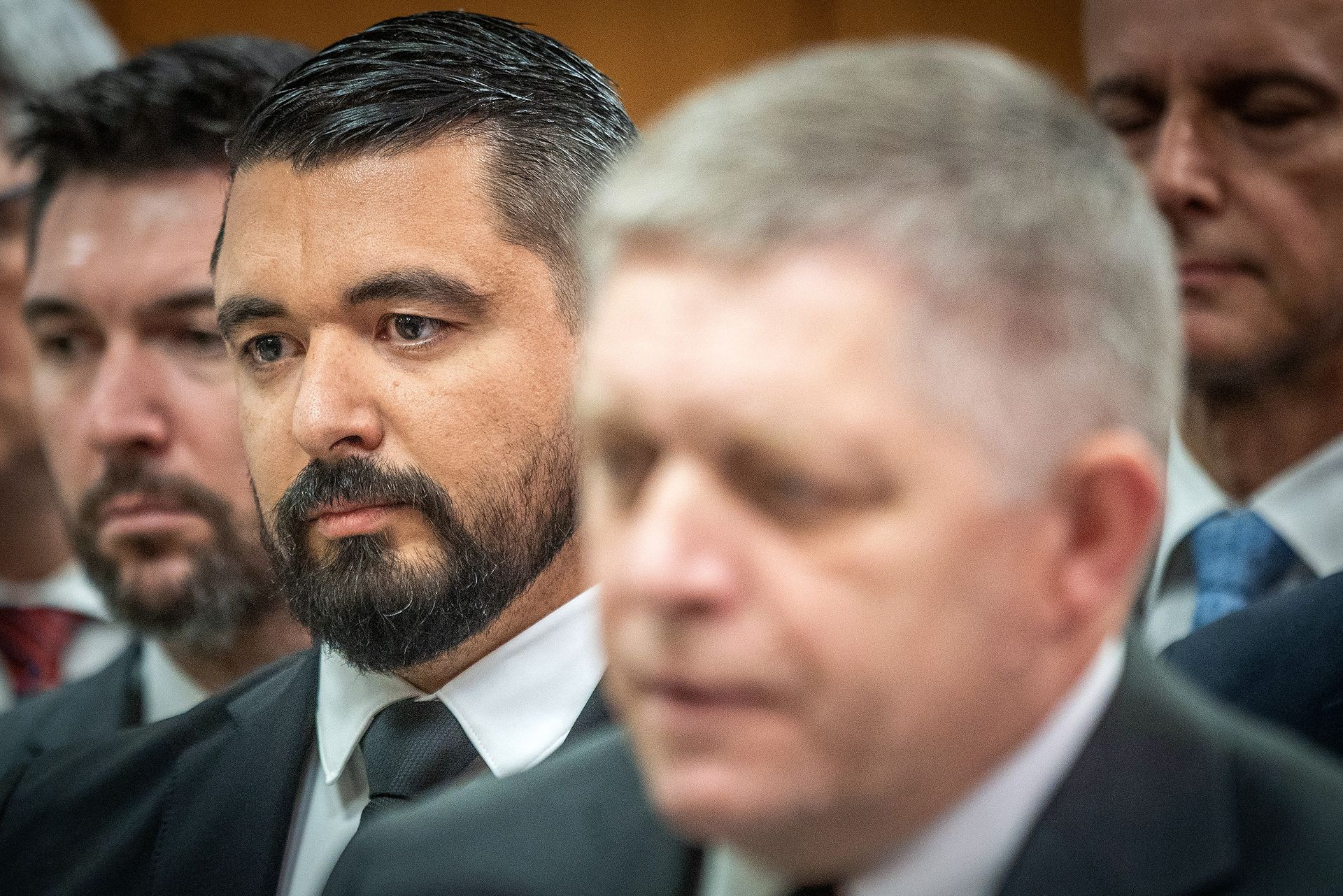 Na chatě naplánoval pomstu, teď řídí tajnou službu. (Pavol Gašpar a Robert Fico po rokování Bezpečnostní rady státu, Bratislava, 23. leden 2025)
Autor: Jozef Jakubčo / Petit Press / Profimedia